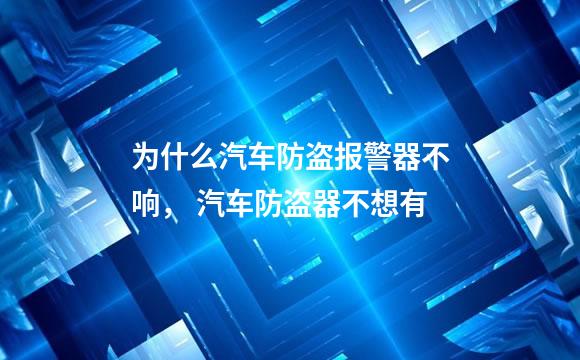 为什么汽车防盗报警器不响， 汽车防盗器不想有